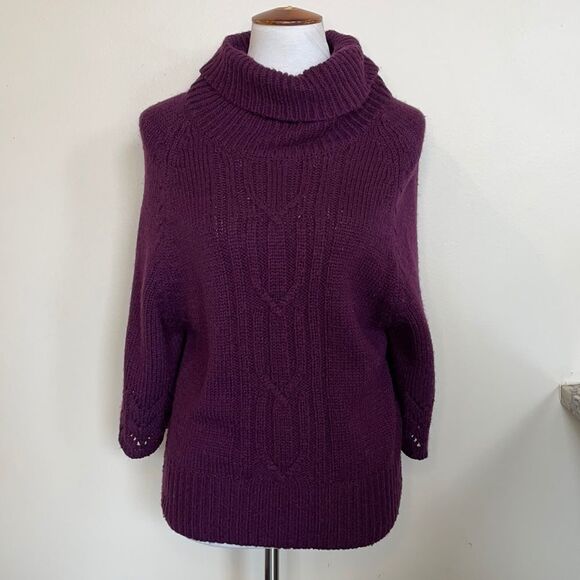 Fenn Wright Manson Deep Purple Wool Blend Chunky Turtleneck (Size: Large) - Picture 7 of 13